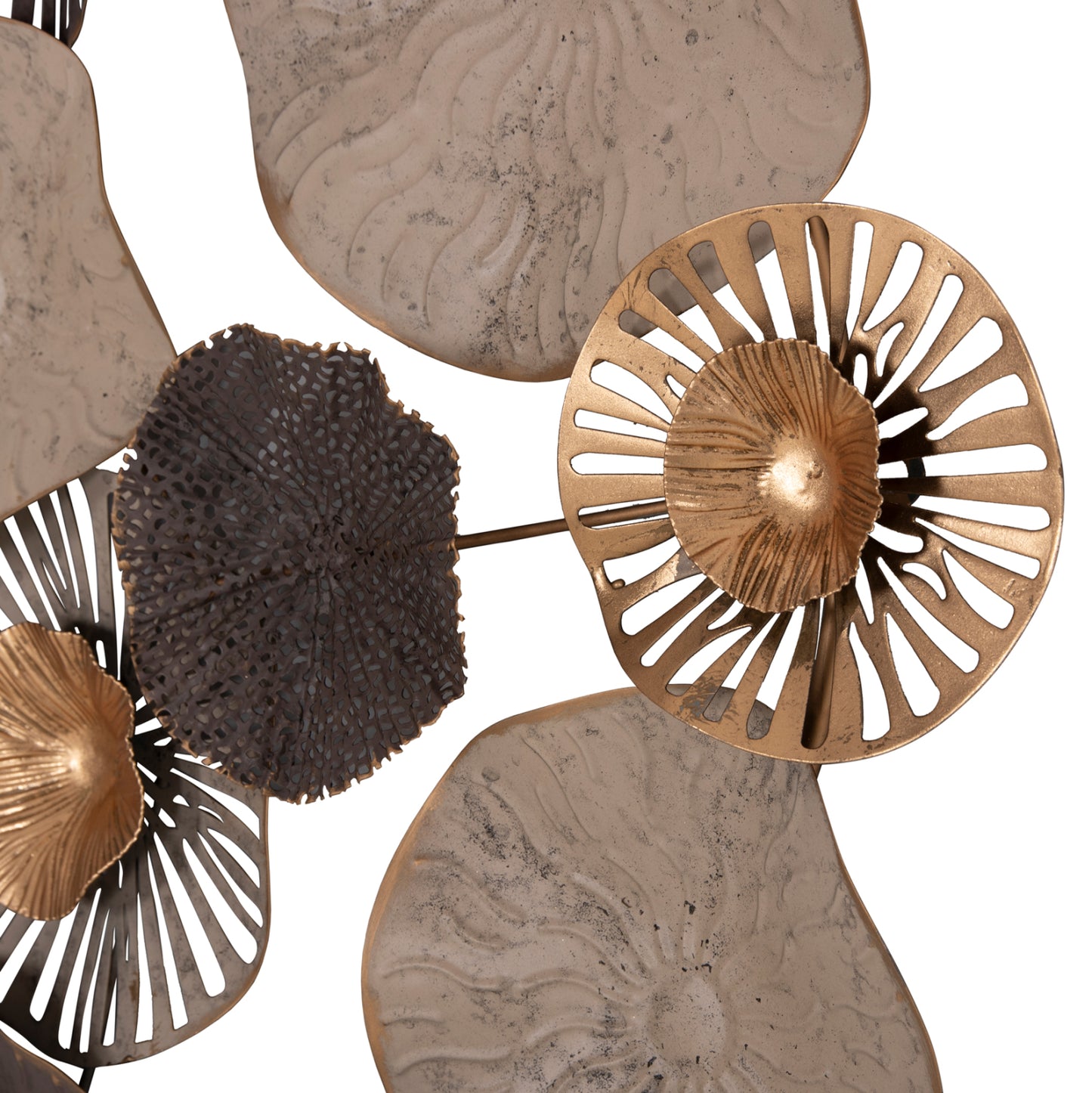 Metallic Wall Decoration Hm7163 Brown Ecru Gold 69x8x69y Cm.