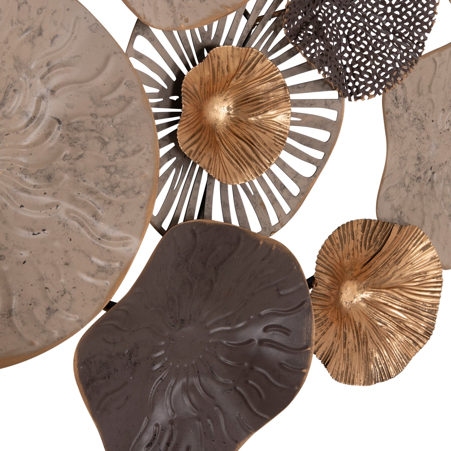 Metallic Wall Decoration Hm7163 Brown Ecru Gold 69x8x69y Cm.