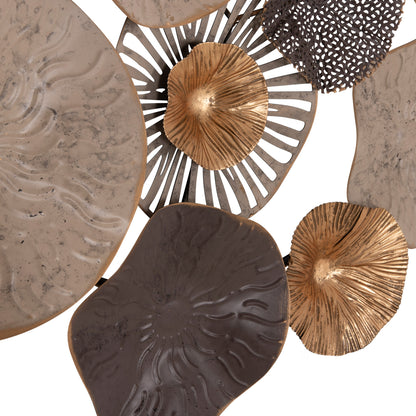 Metallic Wall Decoration Hm7163 Brown Ecru Gold 69x8x69y Cm.