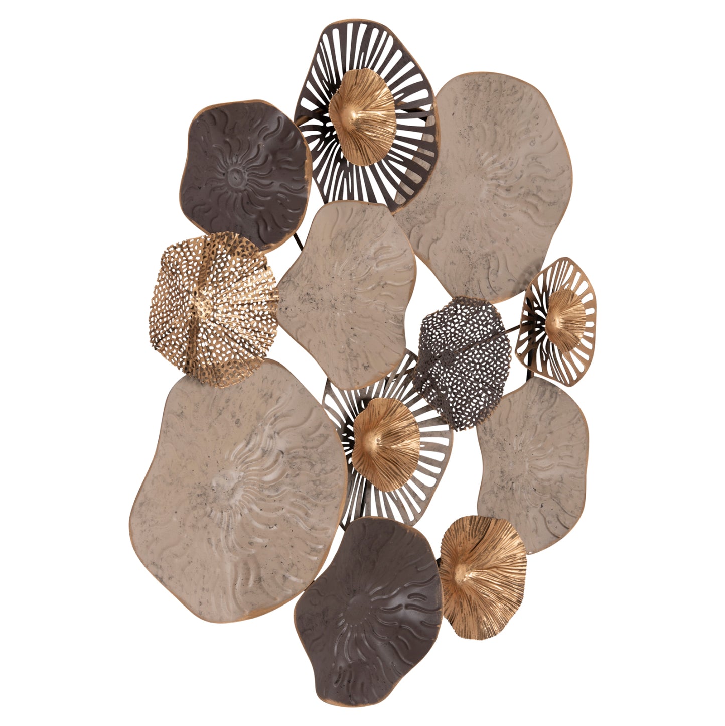 Metallic Wall Decoration Hm7163 Brown Ecru Gold 69x8x69y Cm.