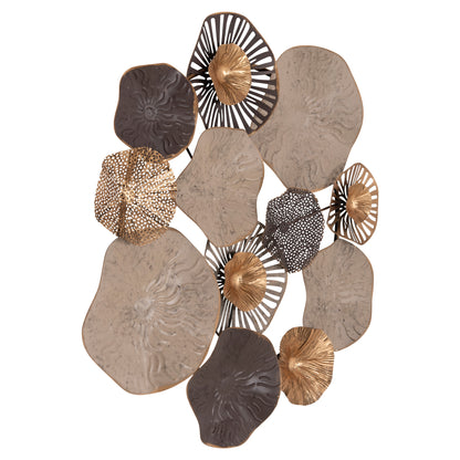 Metallic Wall Decoration Hm7163 Brown Ecru Gold 69x8x69y Cm.