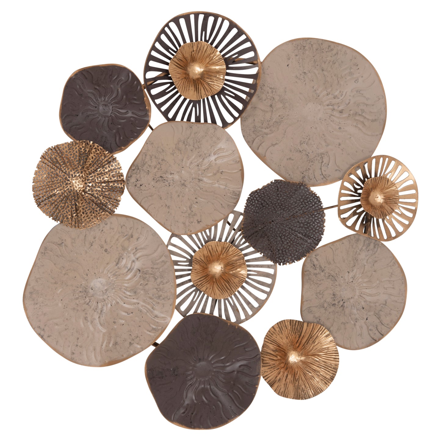 Metallic Wall Decoration Hm7163 Brown Ecru Gold 69x8x69y Cm.