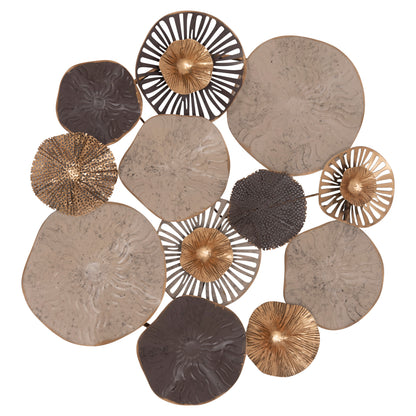 Metallic Wall Decoration Hm7163 Brown Ecru Gold 69x8x69y Cm.