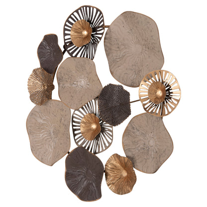 Metallic Wall Decoration Hm7163 Brown Ecru Gold 69x8x69y Cm.
