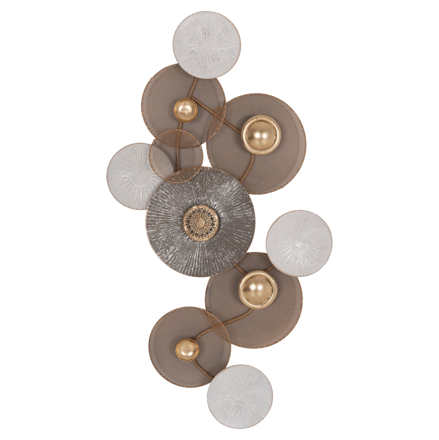 Metal Wall Decoration Hm7165 Gold White 91x6x50y Cm.