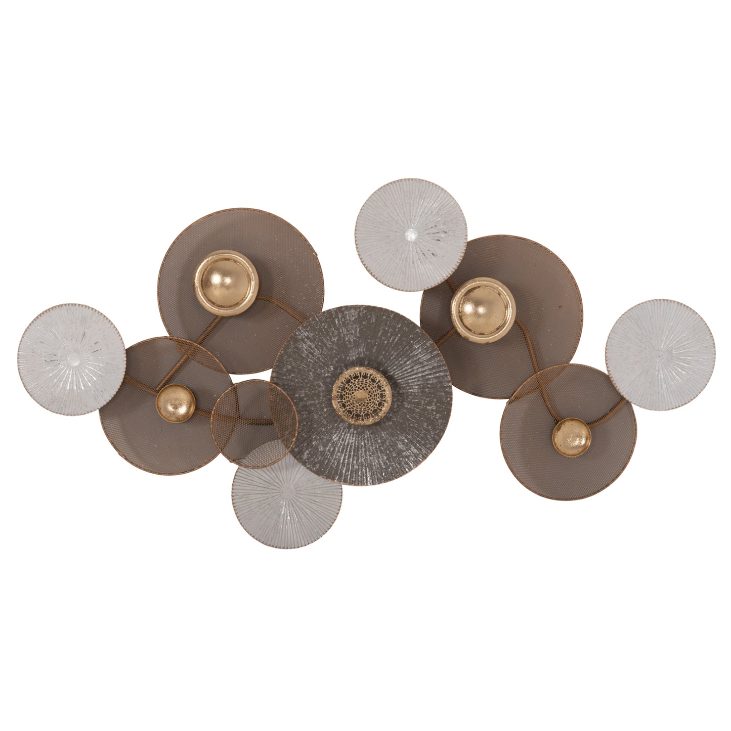 Metal Wall Decoration Hm7165 Gold White 91x6x50y Cm.