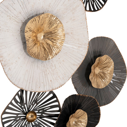 Metallic Wall Decoration Hm7170 Gray Ecru Gold 88x7x51y Cm.