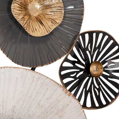Metallic Wall Decoration Hm7170 Gray Ecru Gold 88x7x51y Cm.