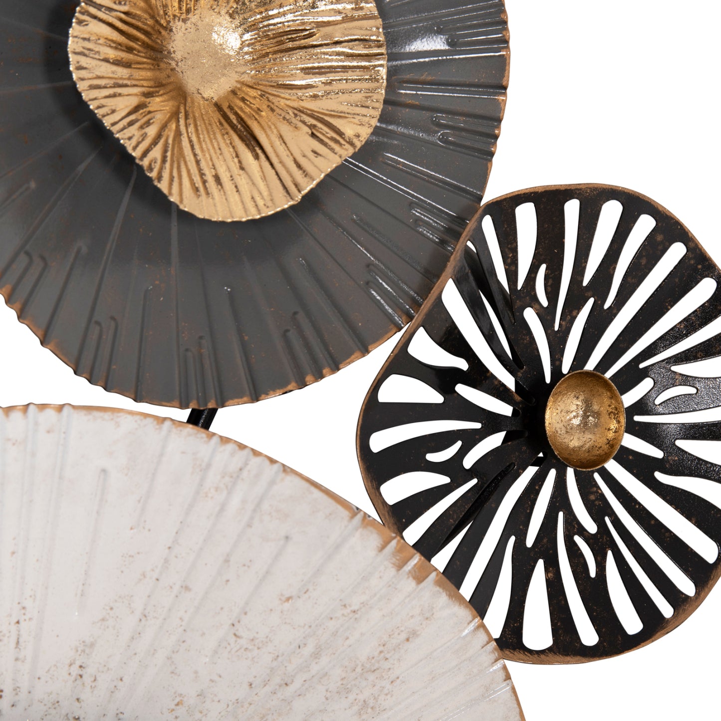 Metallic Wall Decoration Hm7170 Gray Ecru Gold 88x7x51y Cm.