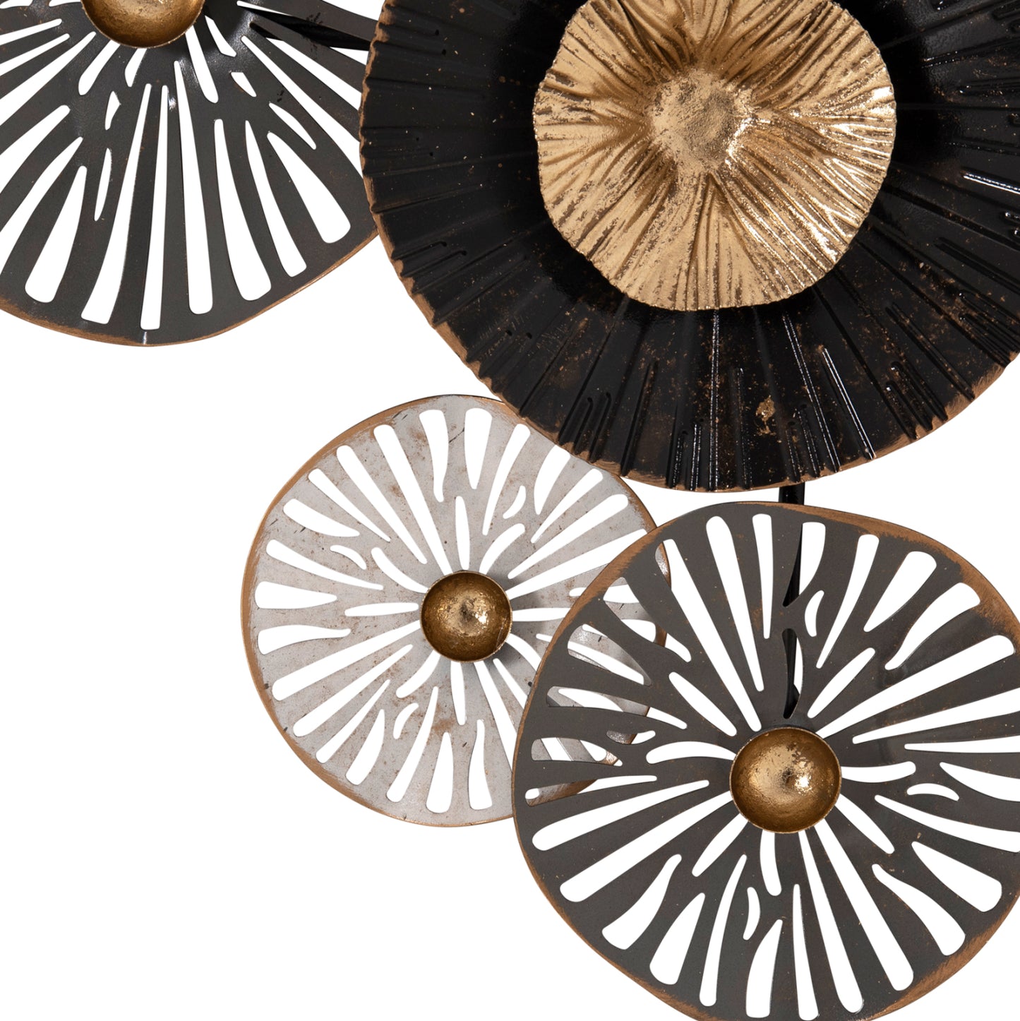 Metallic Wall Decoration Hm7170 Gray Ecru Gold 88x7x51y Cm.