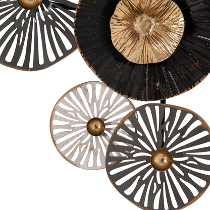 Metallic Wall Decoration Hm7170 Gray Ecru Gold 88x7x51y Cm.