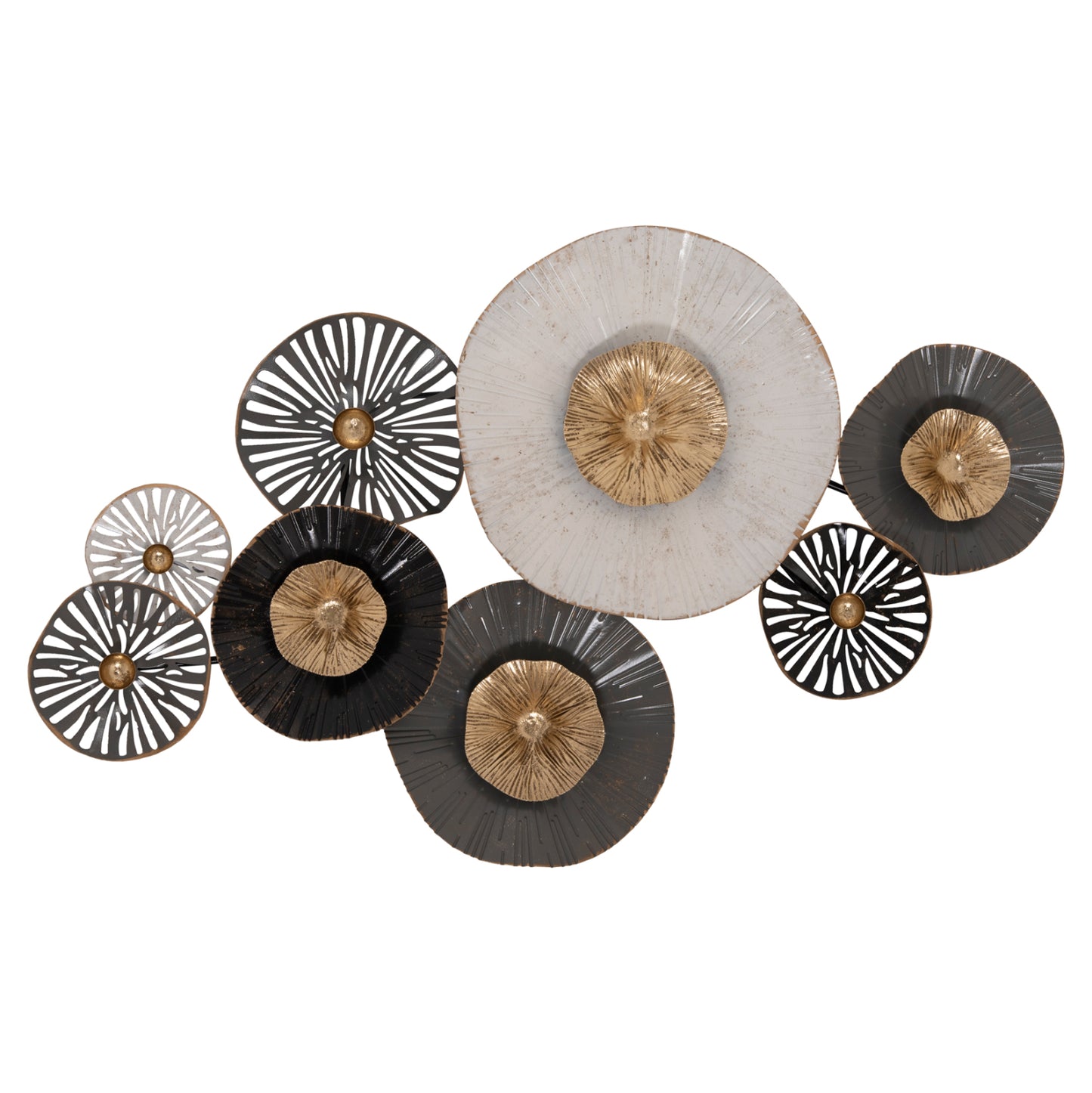 Metallic Wall Decoration Hm7170 Gray Ecru Gold 88x7x51y Cm.
