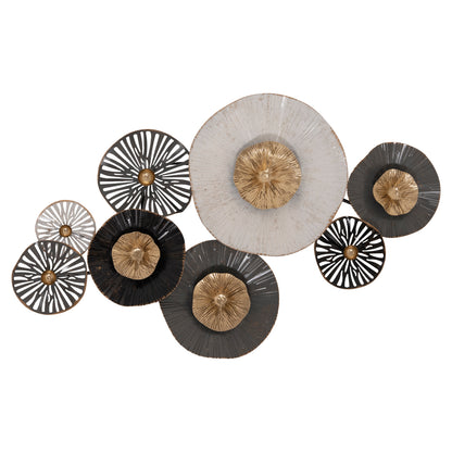 Metallic Wall Decoration Hm7170 Gray Ecru Gold 88x7x51y Cm.