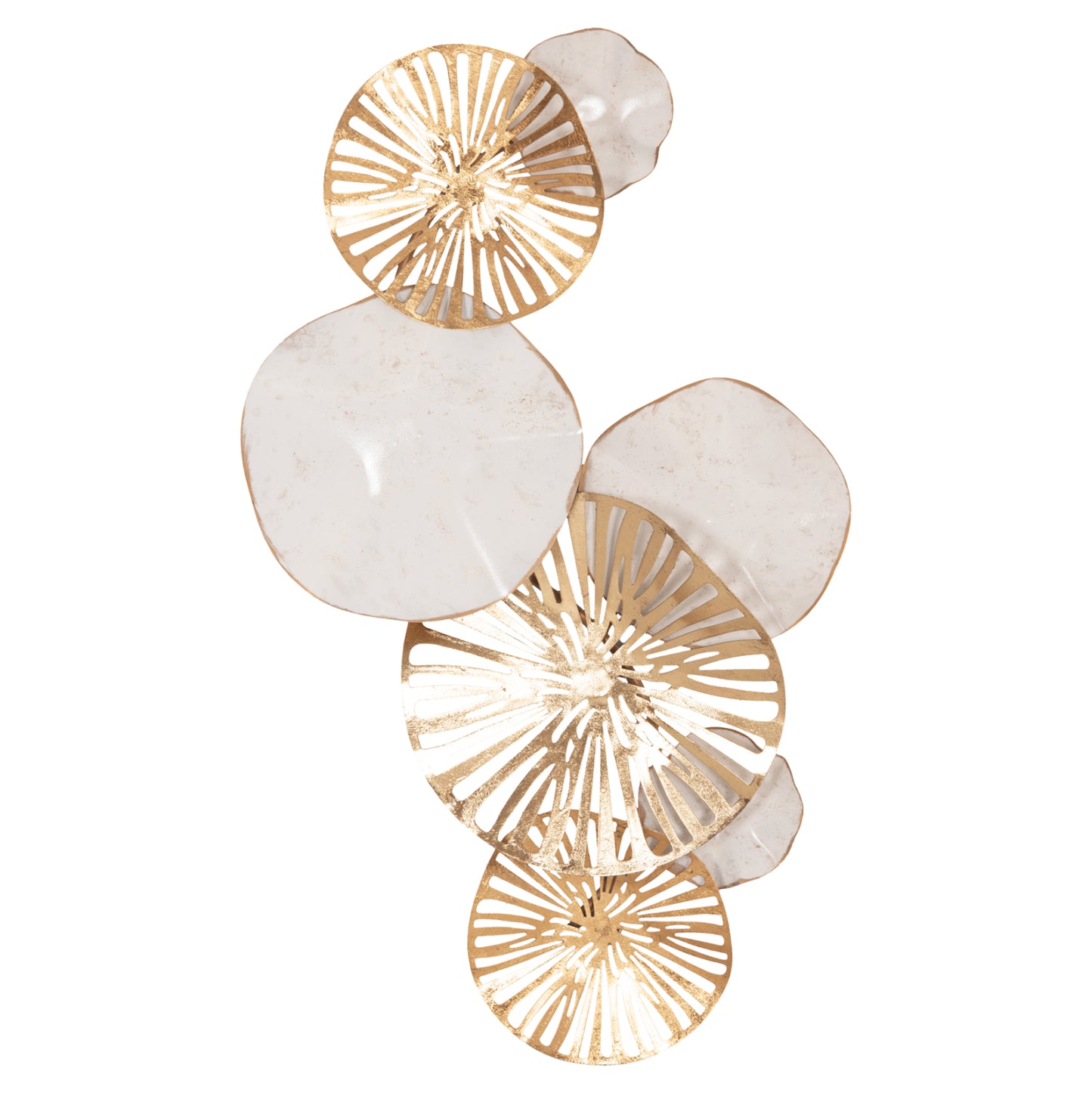 Metallic Wall Decoration Hm7177 Gold White 74x10x38Η Cm.