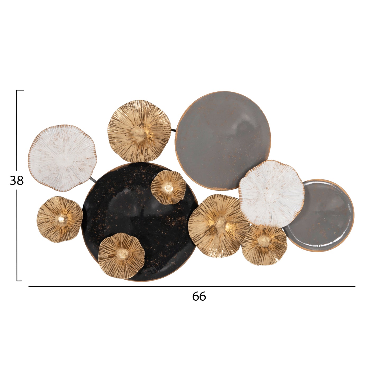 Metallic Wall Decoration Hm7179 Gray Gold 66x6x38y Cm.