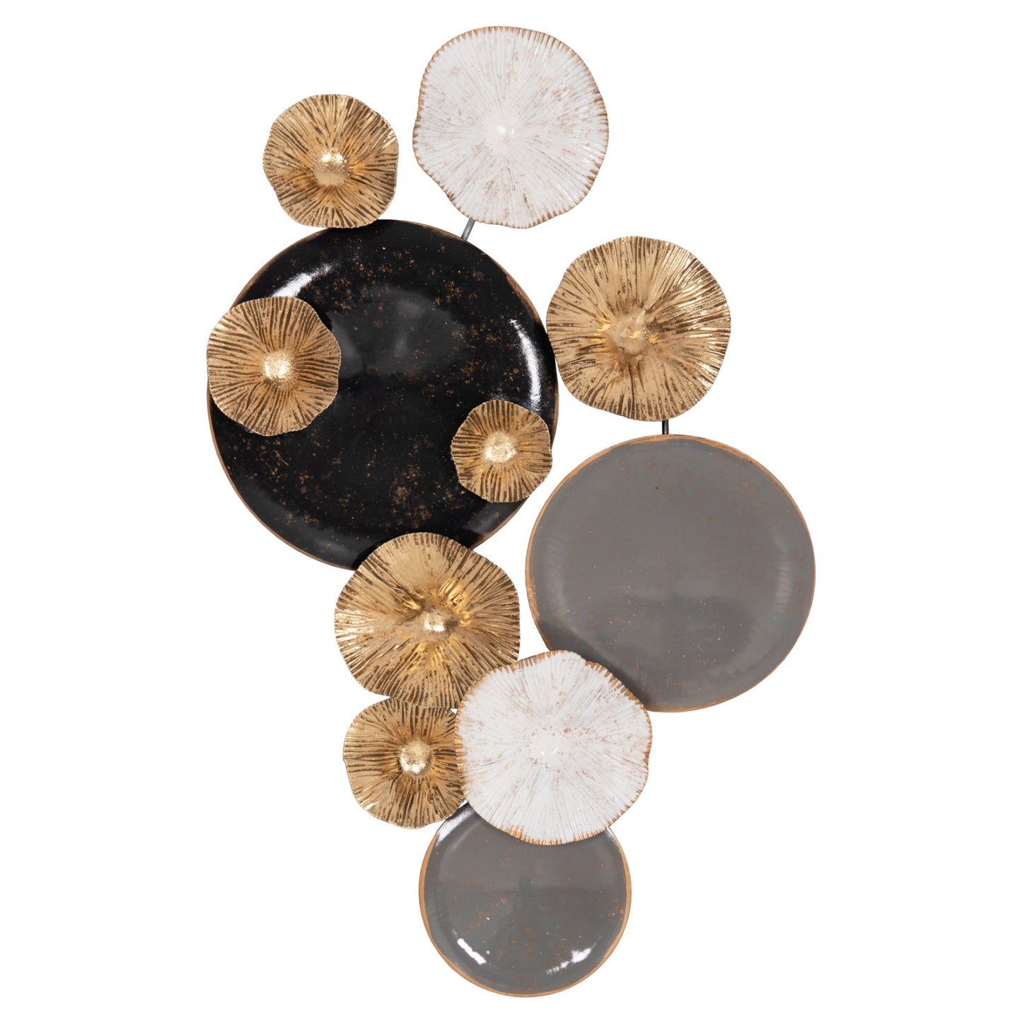 Metallic Wall Decoration Hm7179 Gray Gold 66x6x38y Cm.