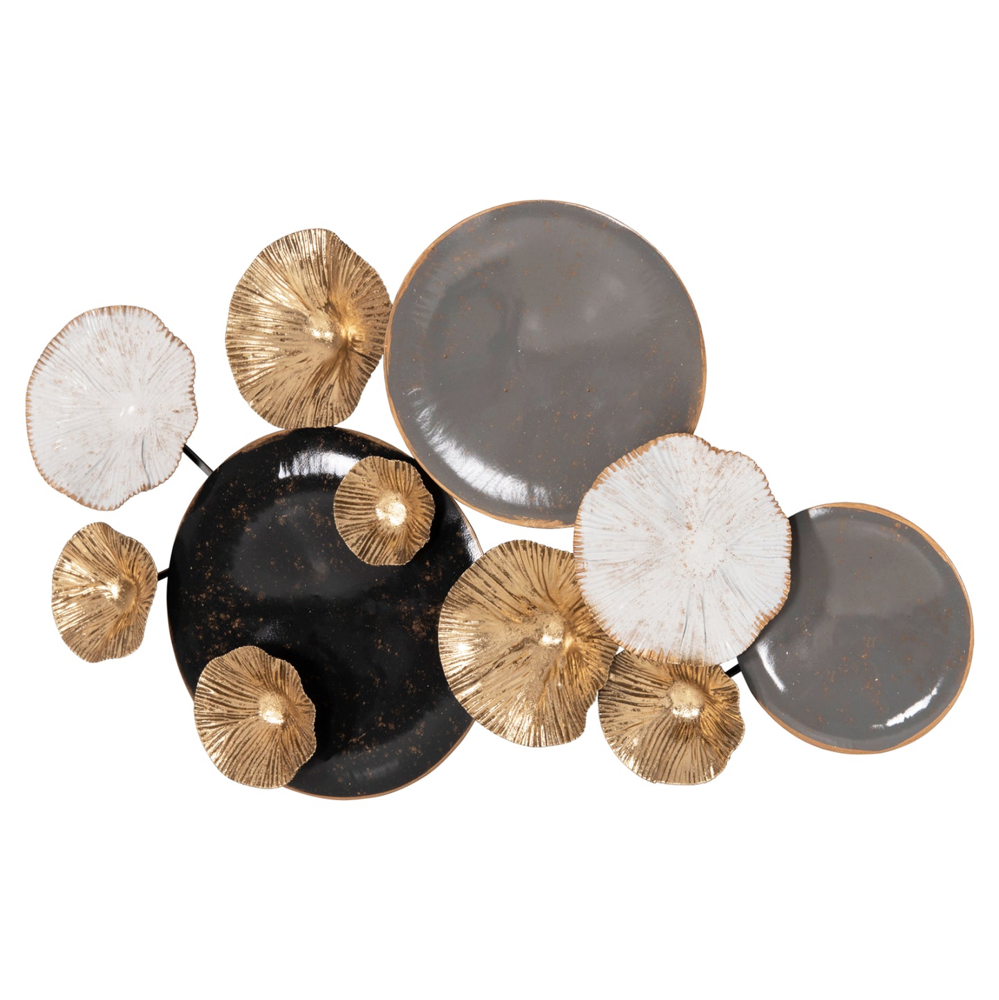 Metallic Wall Decoration Hm7179 Gray Gold 66x6x38y Cm.
