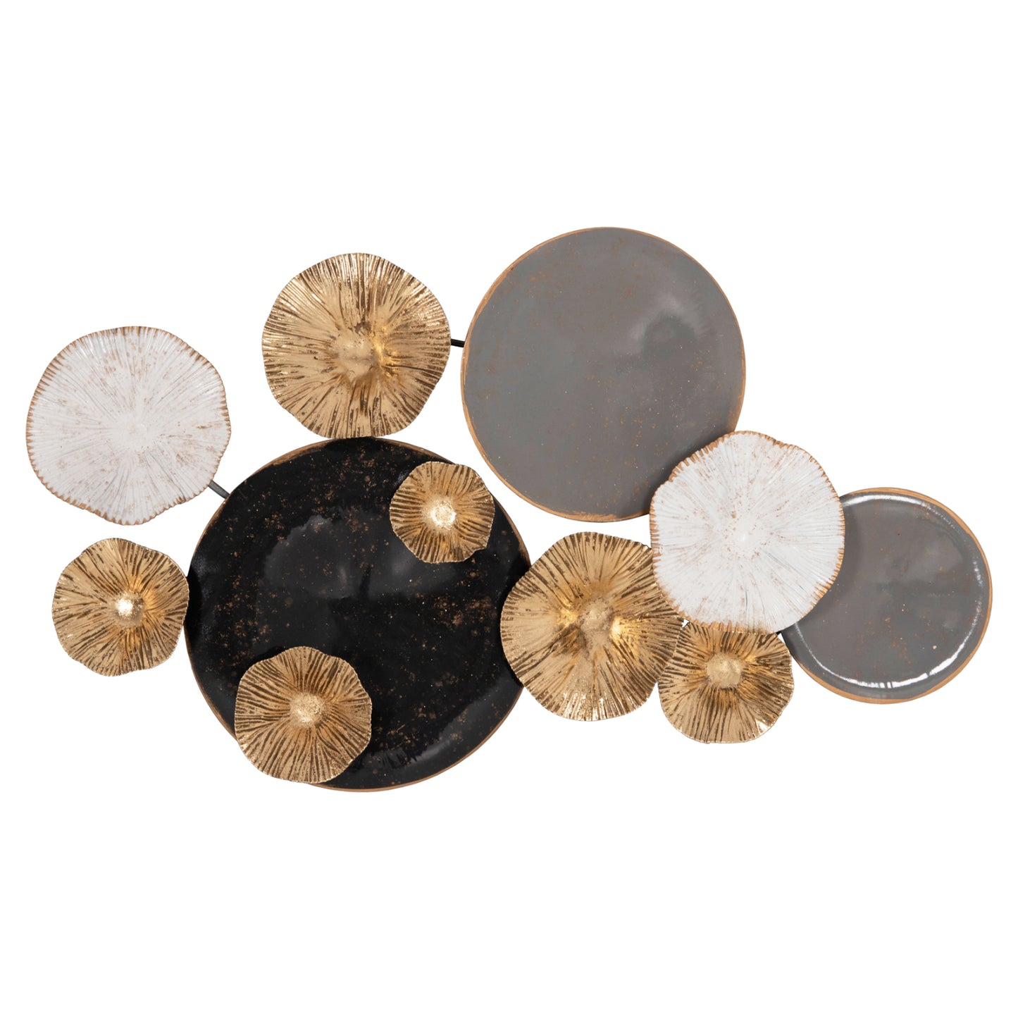 Metallic Wall Decoration Hm7179 Gray Gold 66x6x38y Cm.