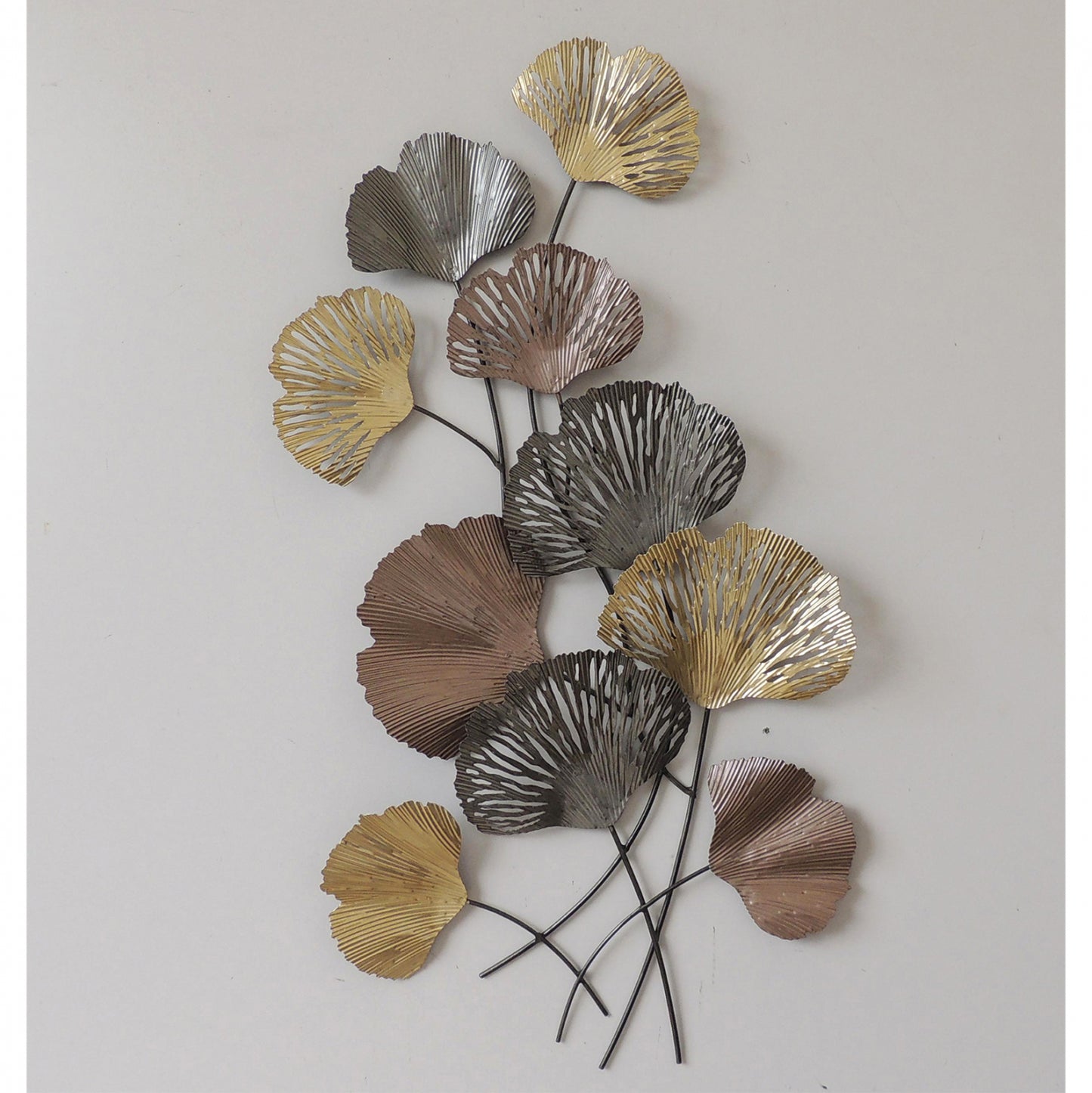 Metal Wall Decoration ΗΜ7180 Gold Charcoal Grey 50x5x90Η Cm.