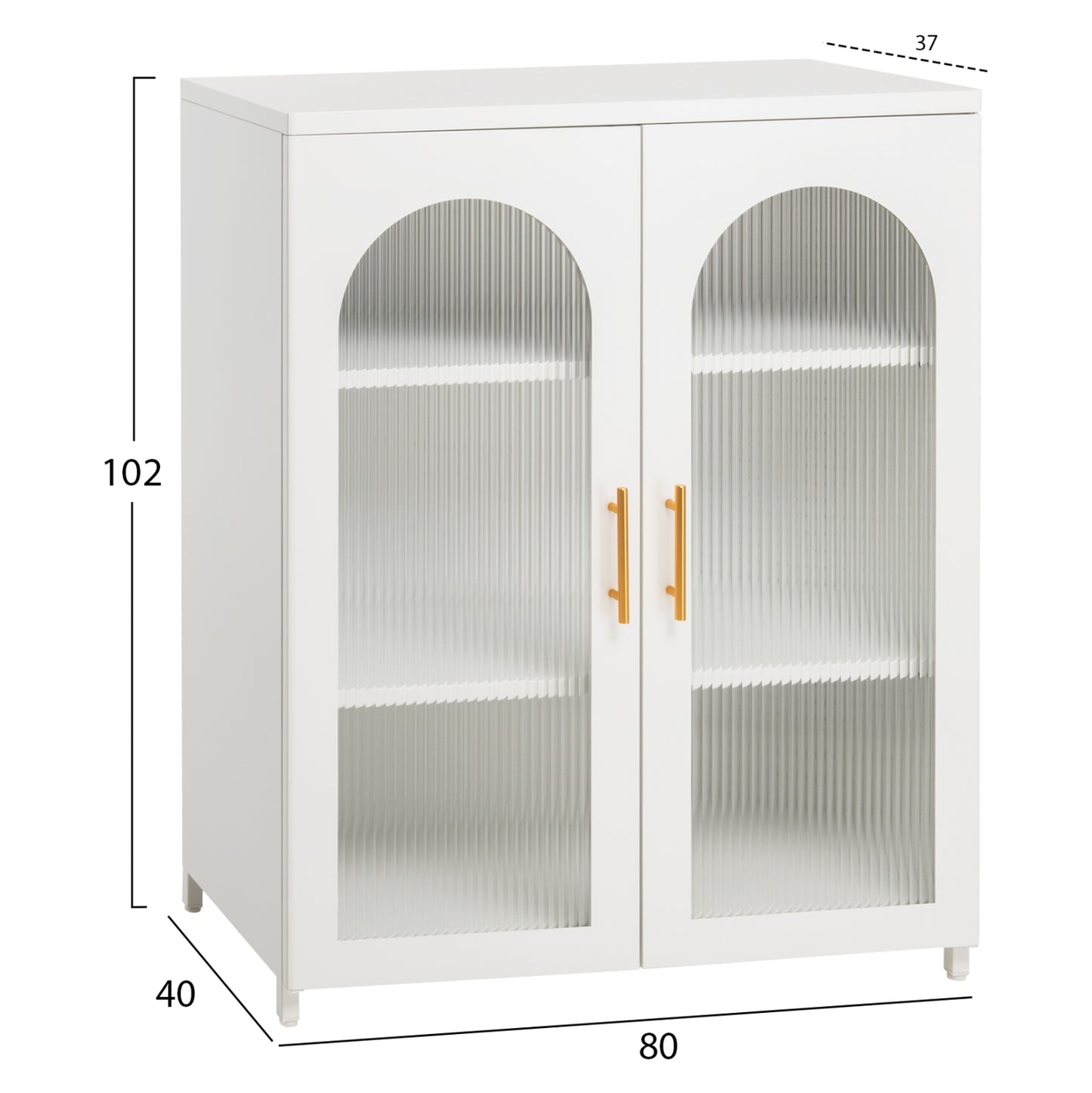 Display Cabinet Metallic Caril Hm9571.02 White 80x37-40x102hcm.