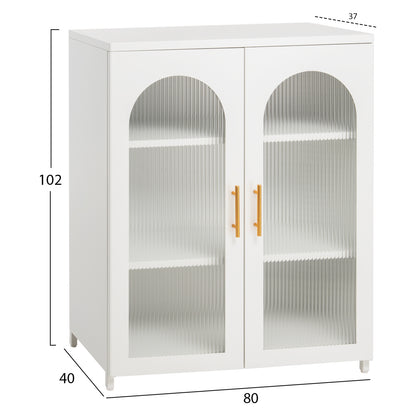 Display Cabinet Metallic Caril Hm9571.02 White 80x37-40x102hcm.