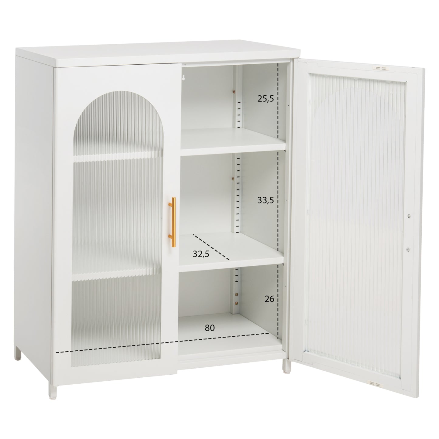 Display Cabinet Metallic Caril Hm9571.02 White 80x37-40x102hcm.