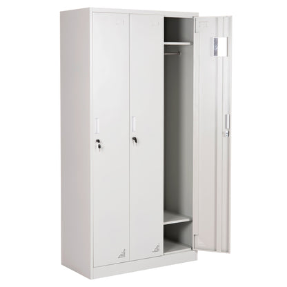 Metal Triple Locker With Keylocks Altona Hm5634.11 Grey 90x45x185hcm.