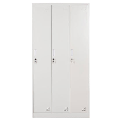 Metal Triple Locker With Keylocks Altona Hm5634.11 Grey 90x45x185hcm.