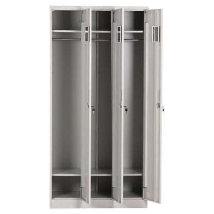 Metal Triple Locker With Keylocks Altona Hm5634.11 Grey 90x45x185hcm.