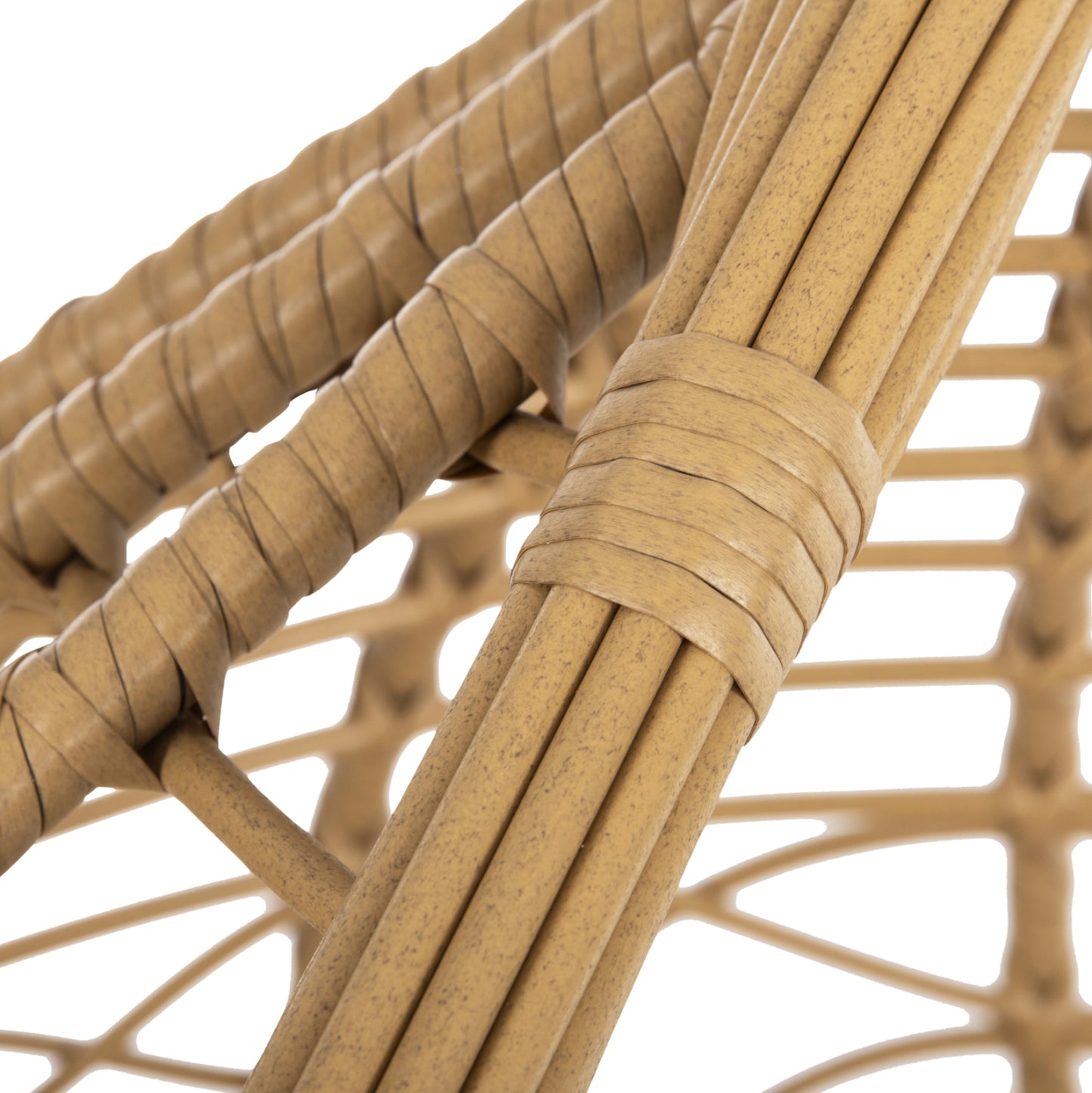 Single Hanging Nest With Footrest Gracie Hm5755.02 Beige Synthetic Rattan-grey Steel Frame Φ104x200hcm.