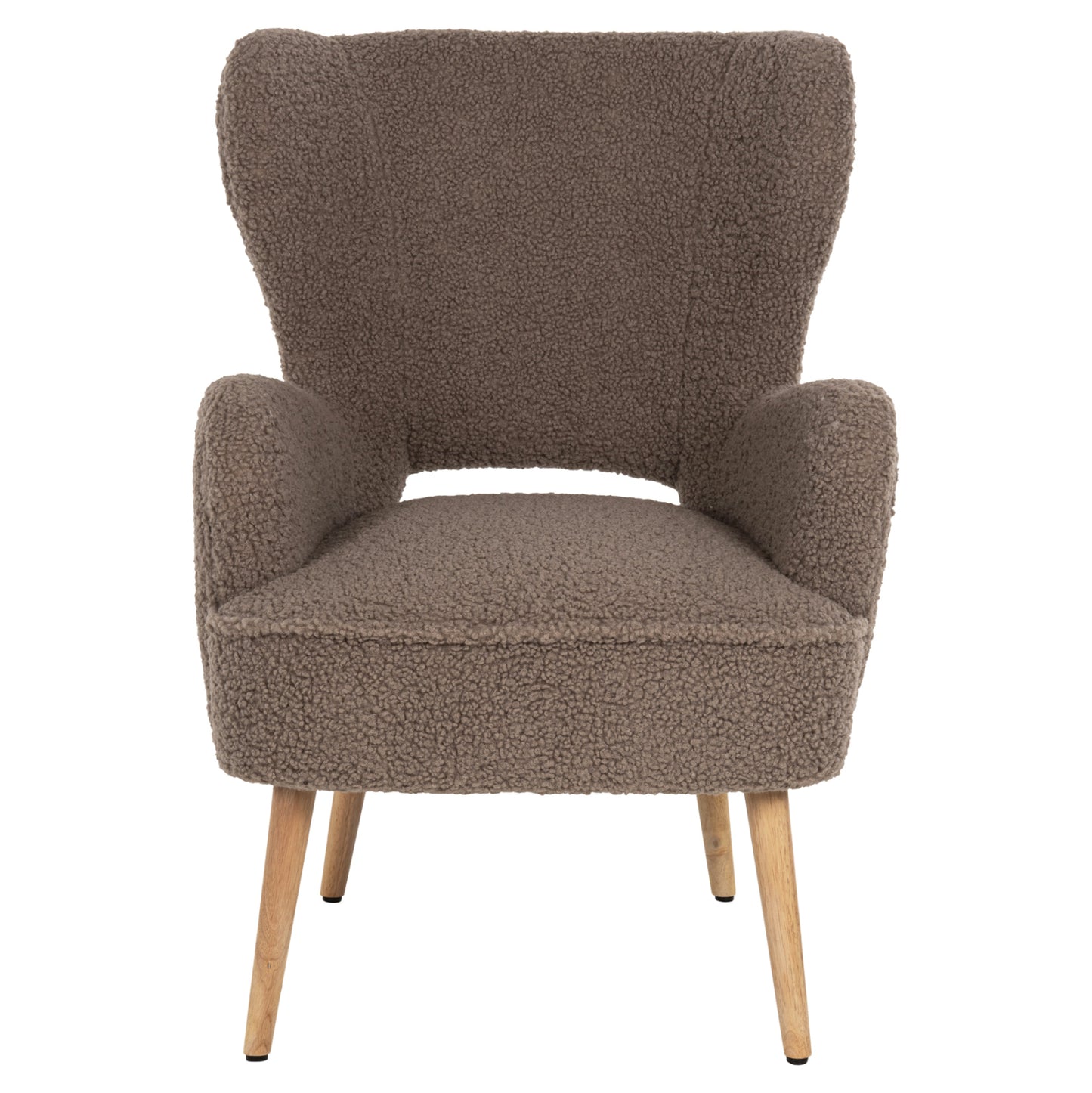 Armchair Mylie Hm8394.25 Boucle Fabric Light Brown Color  67x75x93hcm.