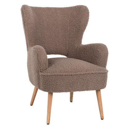 Armchair Mylie Hm8394.25 Boucle Fabric Light Brown Color  67x75x93hcm.