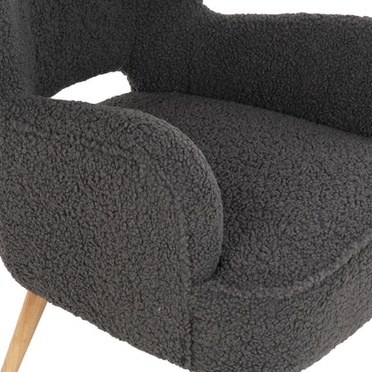Armchair Mylie Hm8394.21 Grey Boucle Fabric 66x75x93hcm.