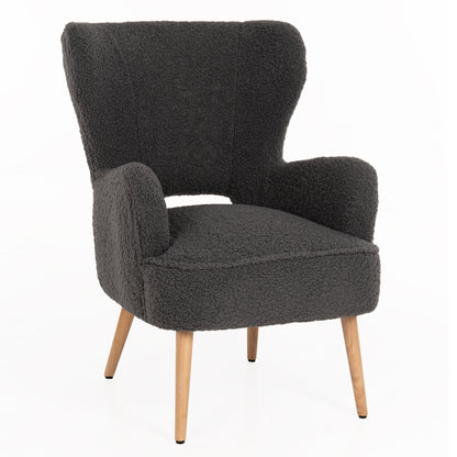 Armchair Mylie Hm8394.21 Grey Boucle Fabric 66x75x93hcm.