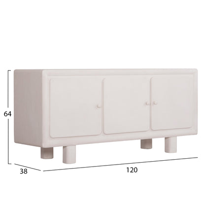 Buffet Series Santorini Hm18068 Mdf In Off-white Color-3 Doors 140x38x64hcm.