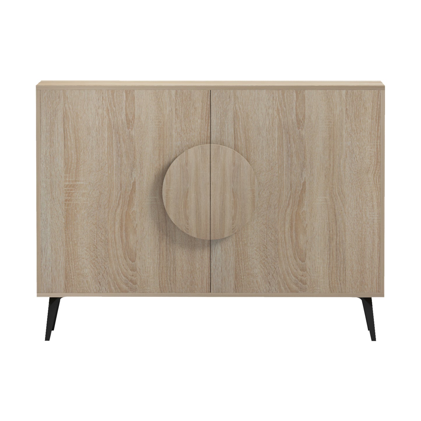 Sideboard Savore Hm18367.01 Melamine In Sonama-black Metal Legs 110x35.5x82hcm.