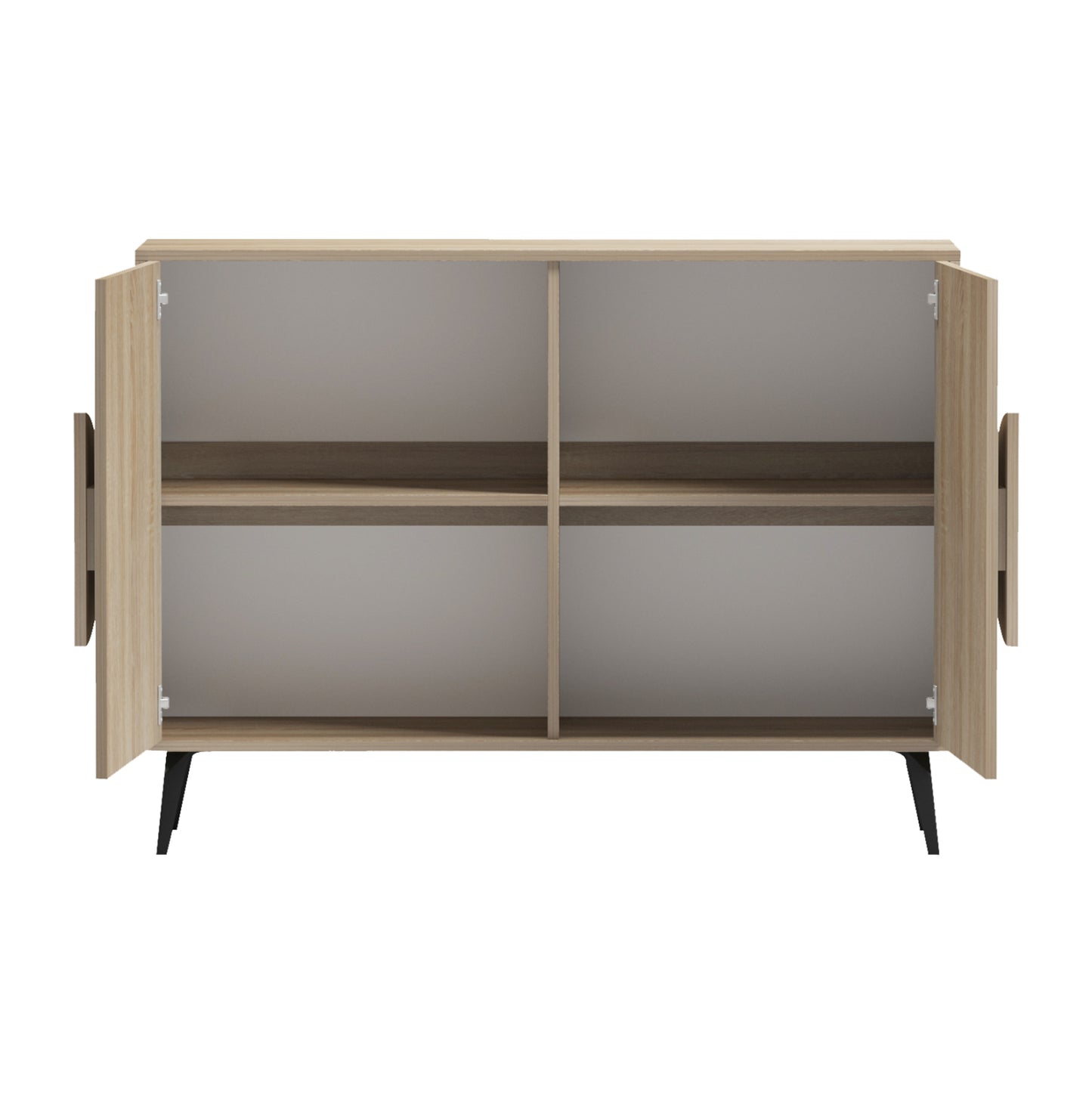 Sideboard Savore Hm18367.01 Melamine In Sonama-black Metal Legs 110x35.5x82hcm.