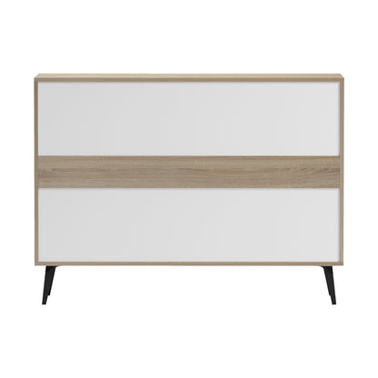 Sideboard Savore Hm18367.13 Melamine In Sonama/grey--black Metal Legs 110x35.5x82hcm.