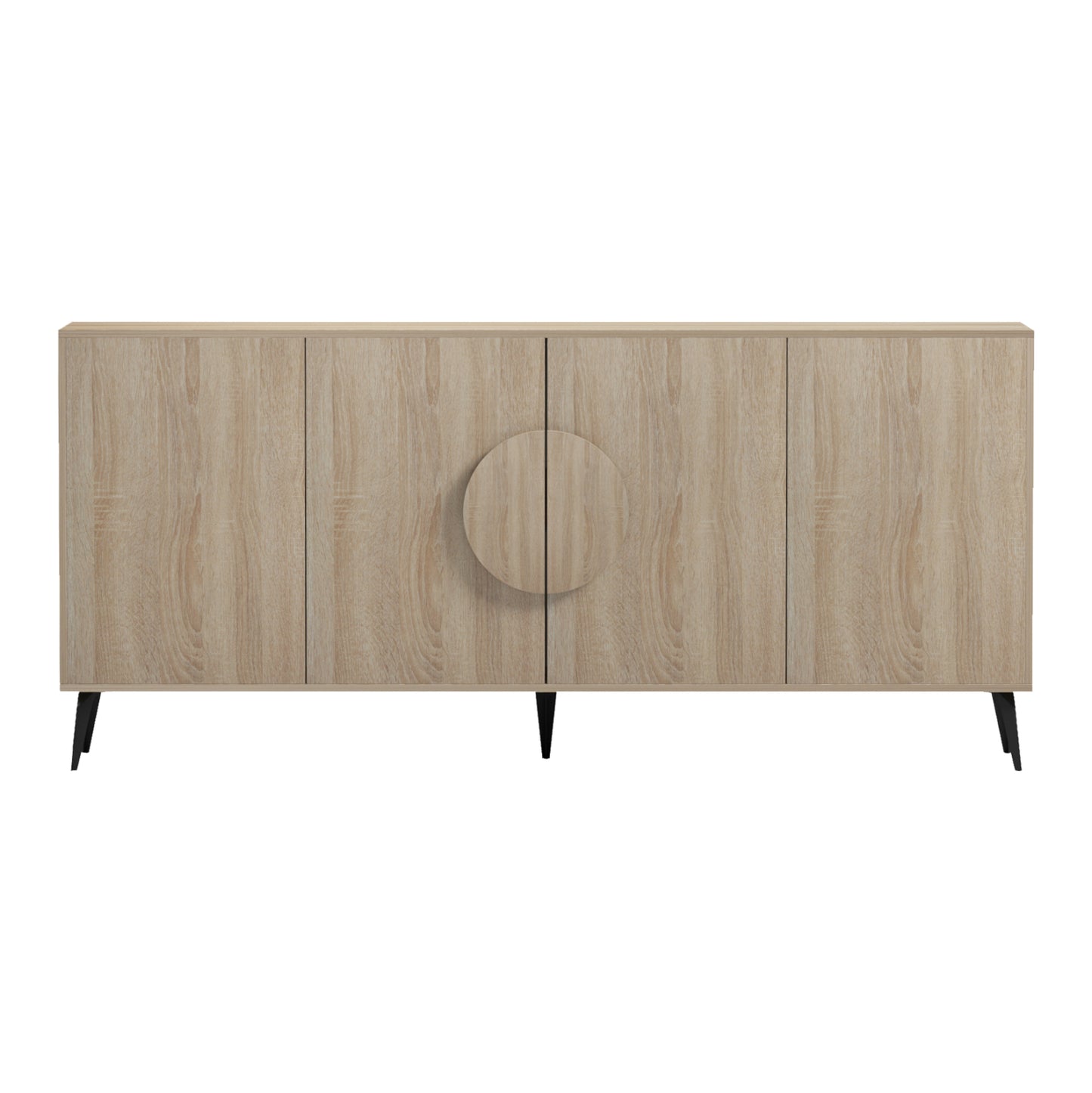 Sideboard Savore Hm18368.01 Melamine In Sonama-black Metal Legs 180x35.5x82hcm.