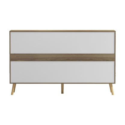 Sideboard Faestro Hm18371 Melamine In Natural Wood Color--solid Beech Wood Legs 140x40x85hcm.