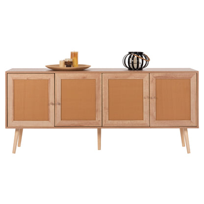 Buffet Colm Hm9440.11 Melamine With Synthetic Rattan On 4 Doors 160x39,5x71hcm.