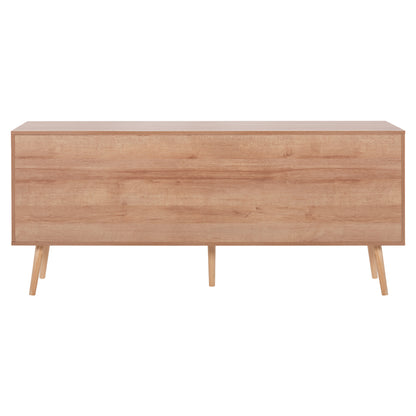 Buffet Colm Hm9440.11 Melamine With Synthetic Rattan On 4 Doors 160x39,5x71hcm.