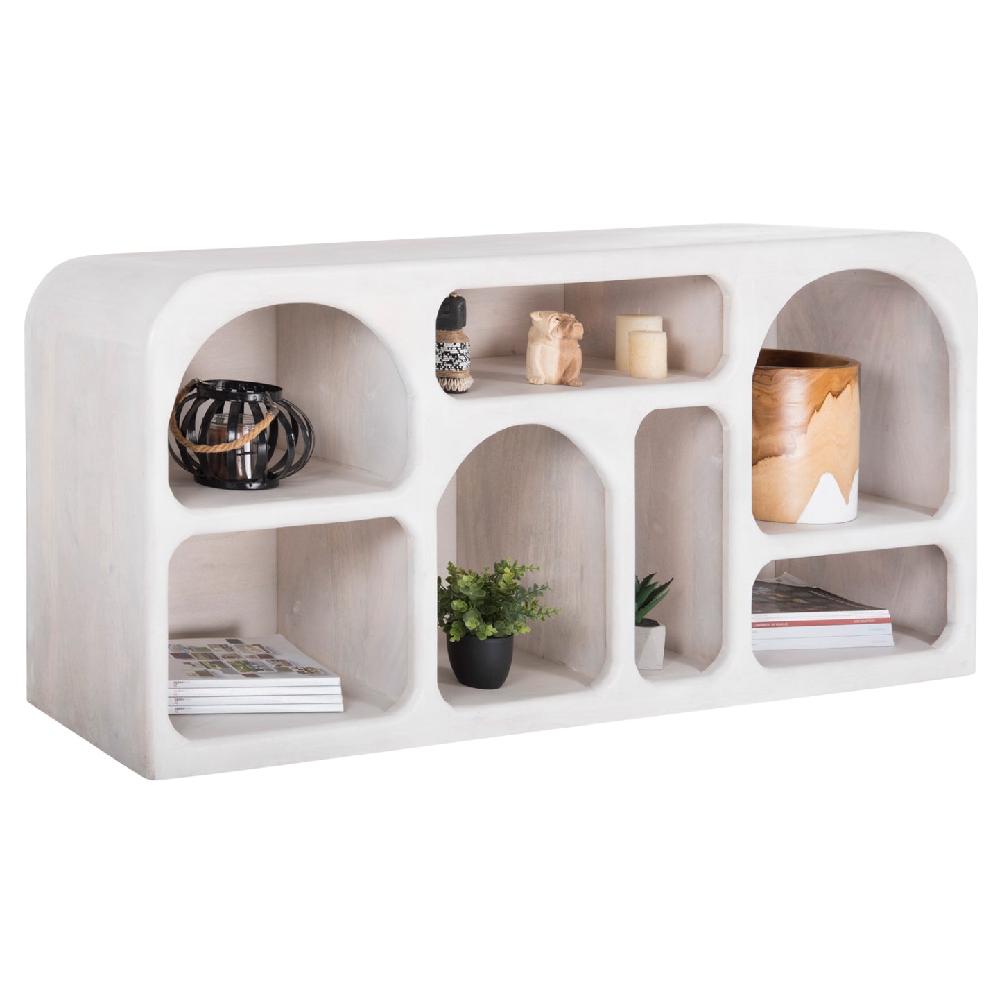 Buffet Handyr Hm9705 Solid Mango Wood In White Color 165x35x75hcm.