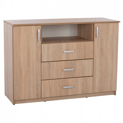Buffet With 2 Cabinets And 3 Drawers Sonama Oak Hm2430 120x45x85cm.