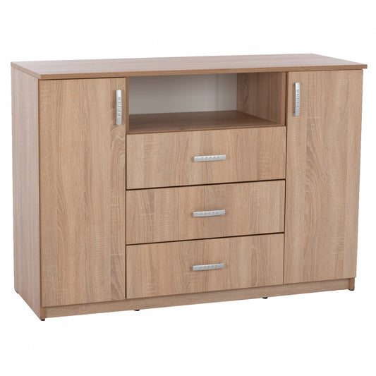Buffet With 2 Cabinets And 3 Drawers Sonama Oak Hm2430 120x45x85cm.