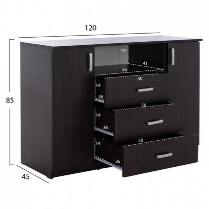 ΜΠΟΥΦΕΣ ΜΕ 2 ΝΤΟΥΛΑΠΙΑ Κ 3 ΣΥΡΤΑΡΙΑ Adler Wenge Hm2430.02 120x45x85y εκ.