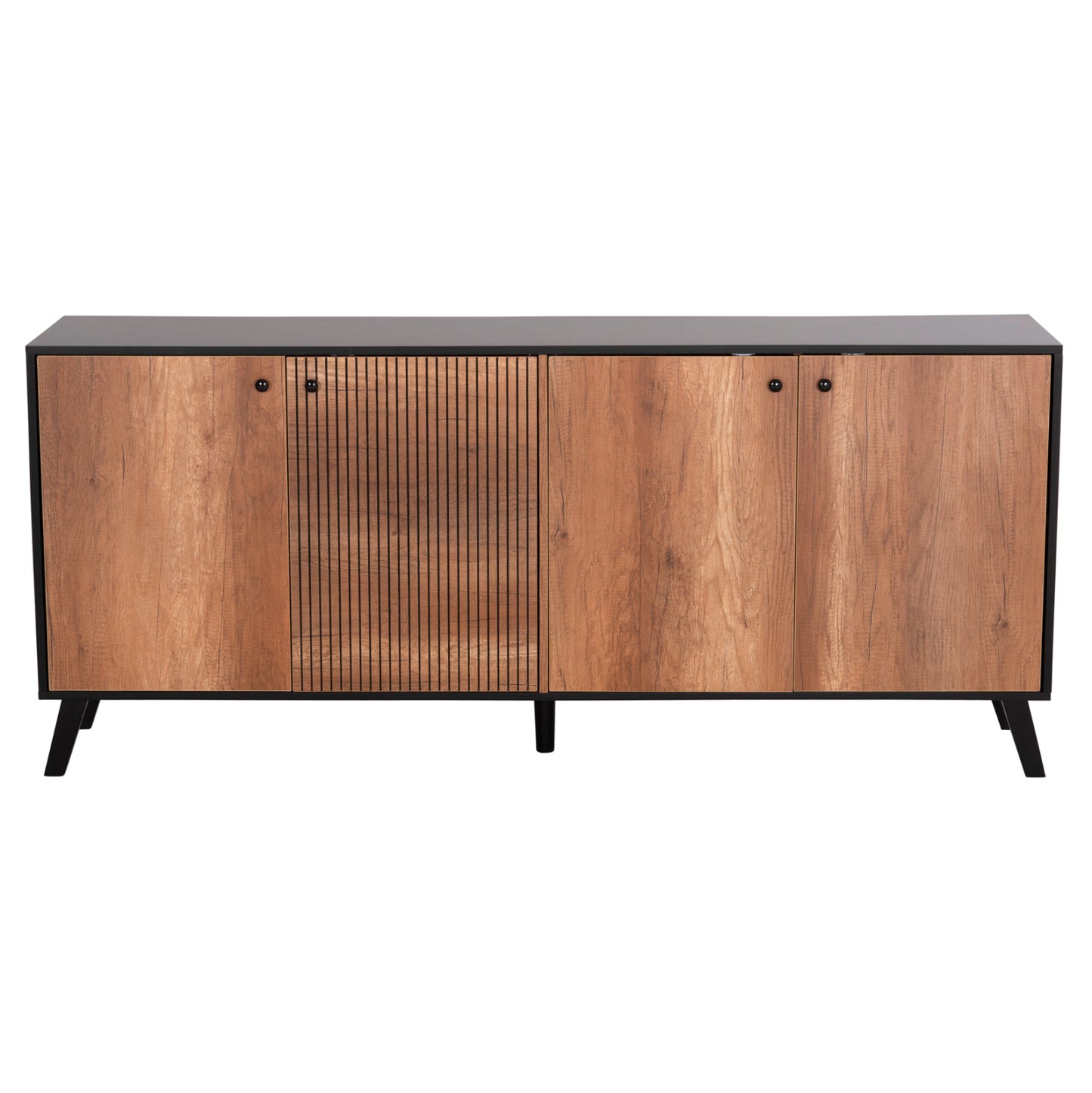 Buffet Kruden Hm9446.11 Melamine In Black-natural 180x40x78.6hcm.