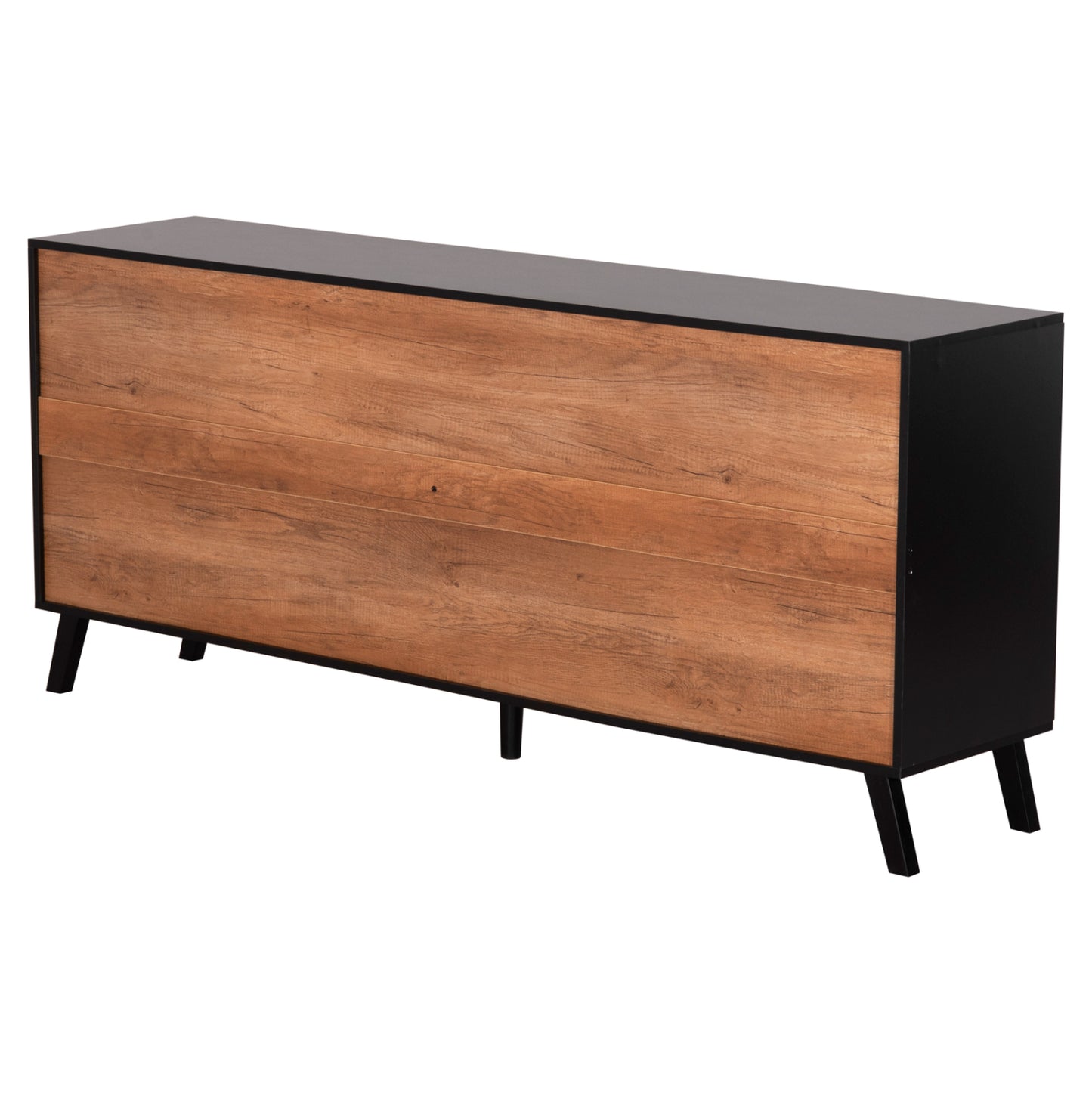 Buffet Kruden Hm9446.11 Melamine In Black-natural 180x40x78.6hcm.