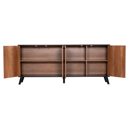 Buffet Kruden Hm9446.11 Melamine In Black-natural 180x40x78.6hcm.