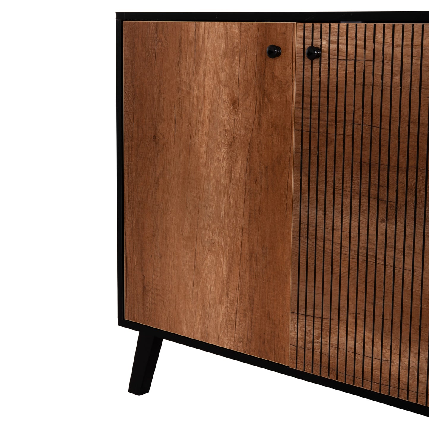 Buffet Kruden Hm9446.11 Melamine In Black-natural 180x40x78.6hcm.